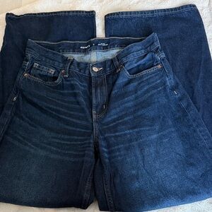 Old Navy Dark Blue Jeans, mid-rise, wide leg, dark wash